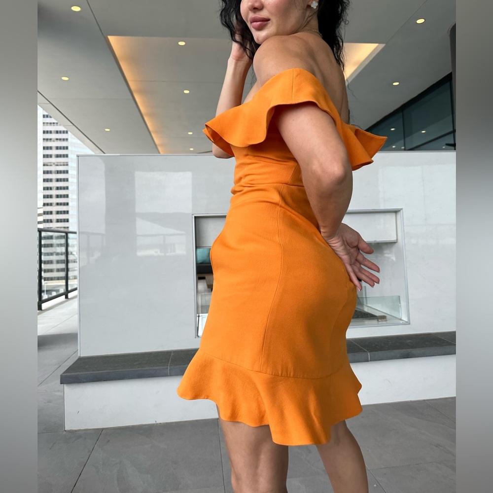 Valentino Orange Silk Mini Dress Size IT 38/ Xs